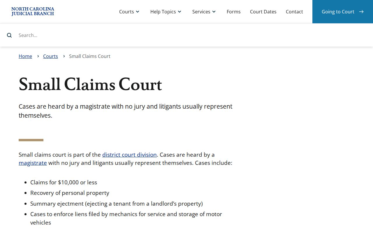 Davidson County civil court docket record source on magistrate small-claims jurisdiction