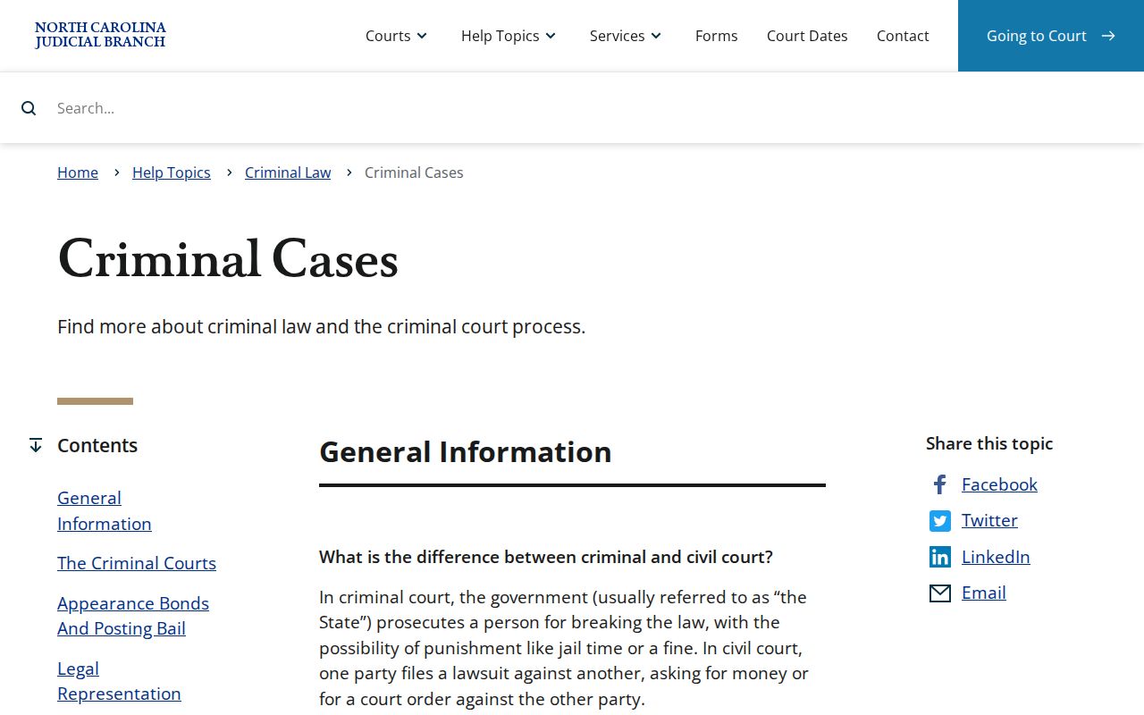 Davidson County criminal court docket record source on felony and misdemeanor routing