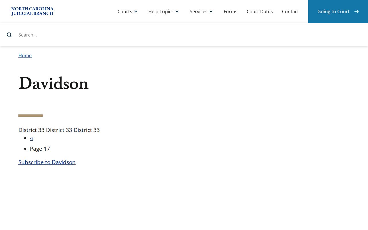 Davidson County criminal court docket record source from the official court directory