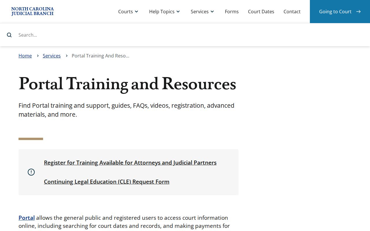 Davidson County docket search Portal training resources