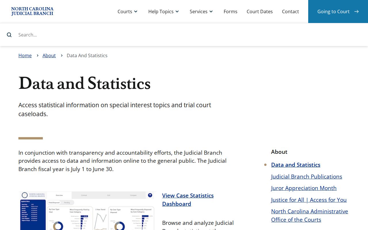 Davidson County court docket case statistics dashboard source