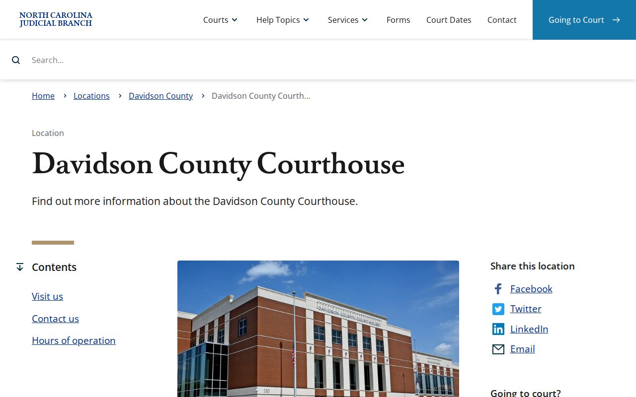 Lexington court records access at the Davidson County active courthouse