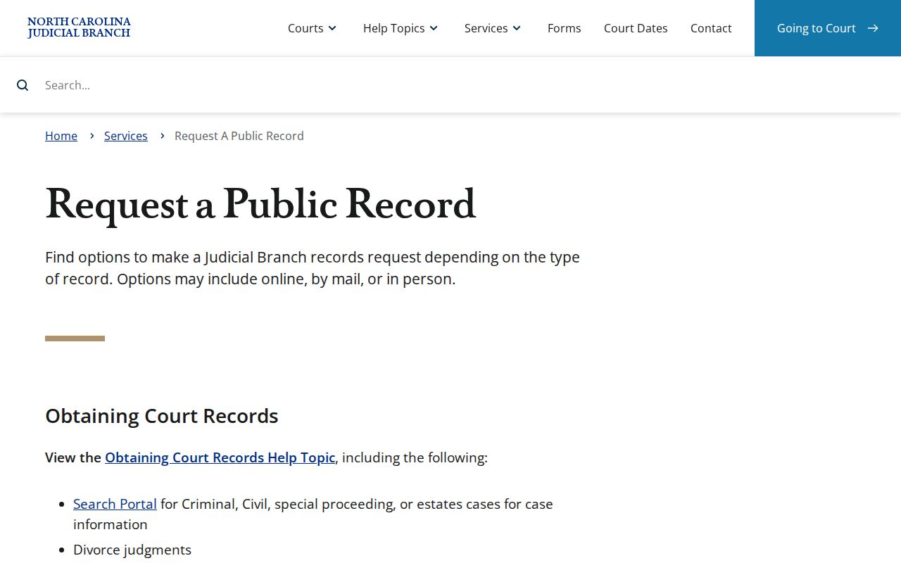 Midway court records source for Judicial Branch public-record request routes in Davidson