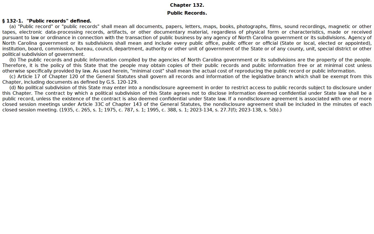 Wallburg court records North Carolina public records statute information